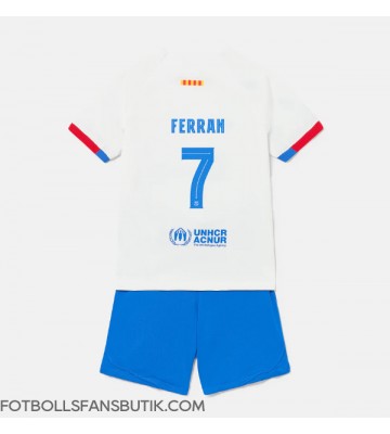 Barcelona Ferran Torres #7 Replika Bortatröja Barn 2023-24 Kortärmad (+ Korta byxor)